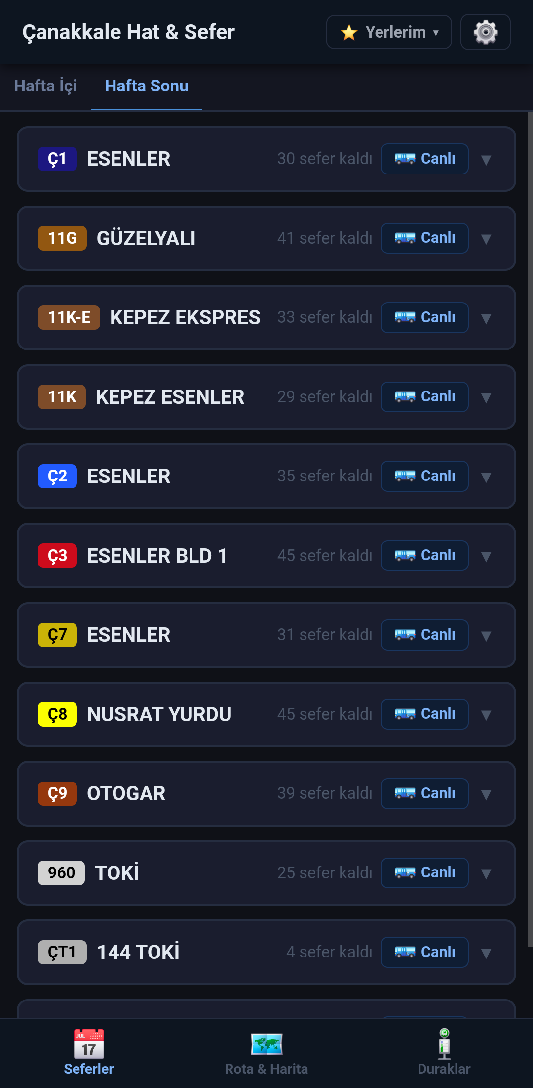Schedule tab
