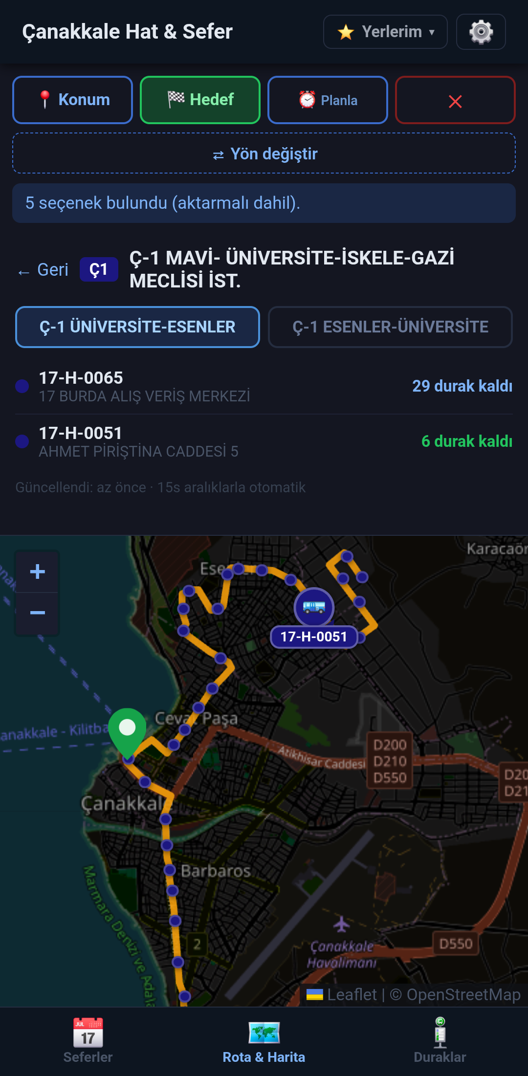 Live tracker