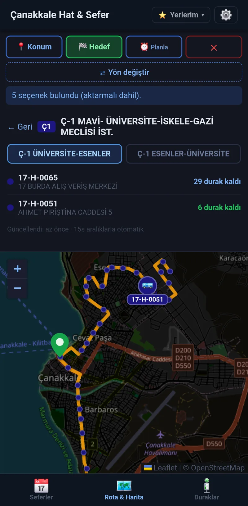 Live tracker