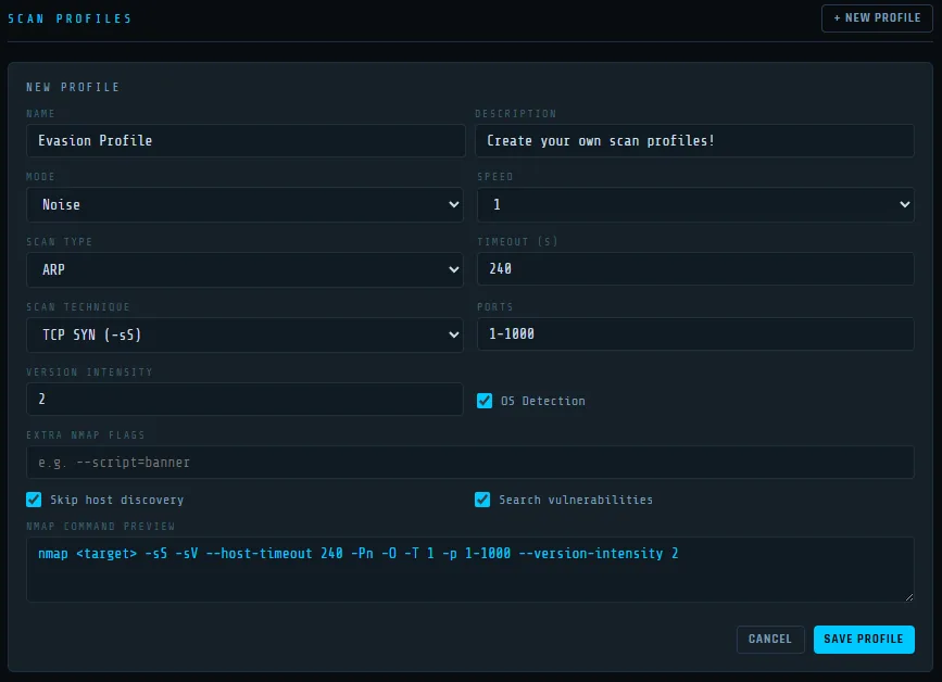Scan Profiles