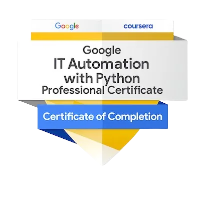 Google IT Automation with Python Professional Certificate badge